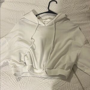 Classic White Cropped Hoodie